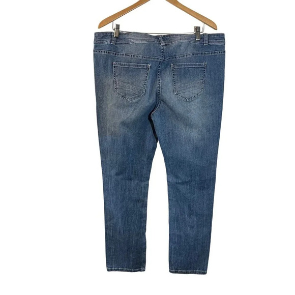 Lane Bryant Straight Leg Distressed Jeans Plus Size 20 Holes Rips Frayed Stretch - Picture 2 of 8